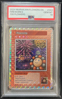 PSA 10 Takashi Murakami 108 Flowers Trading Card Fireworks 043 SR English - Image 1