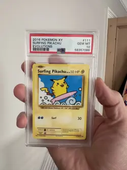 2016 XY Evolutions Surfing Pikachu 111/108 PSA 10 Pokemon Card - Image 1