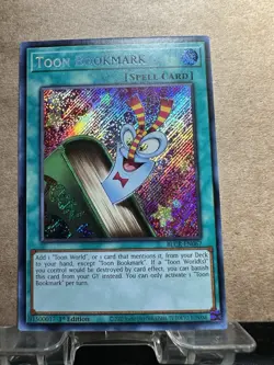 *** TOON BOOKMARK *** 1ST EDITION MINT SECRET RARE BLCR-EN067 YUGIOH! - Image 1