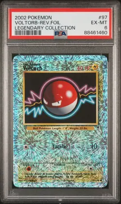 Voltorb Reverse Holo Foil Legendary Collection Pokemon Card - PSA 6 EX MINT - Image 1