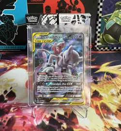 Pokemon Card - Mewtwo & Mew GX SM191 Full Art Black Star Promos Tag Team Holo - Image 2