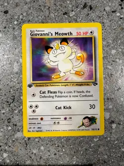 Pokemon TCG Cards 1st Edition Giovanni's Meowth 74/132 Gym Challenge NM - Image 1