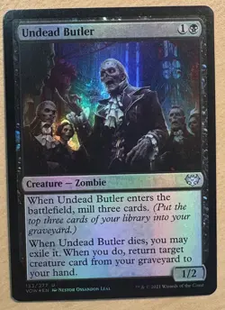 MTG Undead Butler HOLOFOIL Card, Crimson Vow, 133/277 - Image 1