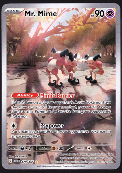 Mr. Mime 179/165 Illustration Rare 151 Pokemon TCG Card NM - Image 1