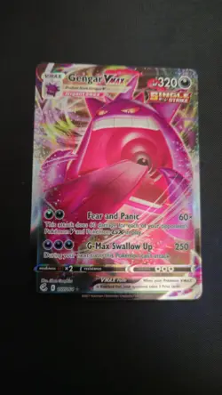 Pokemon TCG Card Gengar VMAX 157/264 SWSH08 Fusion Strike Holo NM Ultra RARE - Image 1