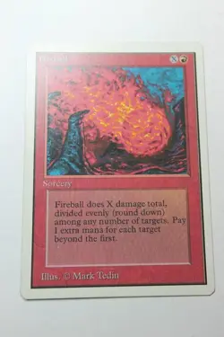 MTG Fireball x1- -Unlimited Edition-Mod/Heavy Play - Image 1