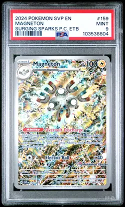 2024 POKEMON SURGING SPARKS POKEMON CENTER ETB PROMO SVP #159 MAGNETON PSA 9 - Image 1