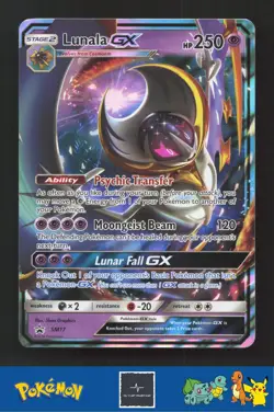 2016 Pokemon SM Sun & Moon Promo SM17 Lunala GX - Image 1