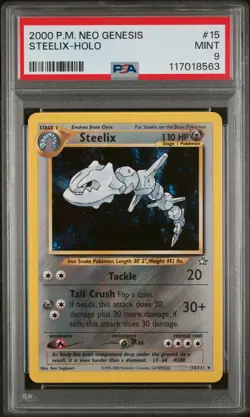 2000 Pokemon Neo Genesis #15/111 Steelix PSA 9 - Image 1