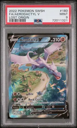 Aerodactyl V (Alternate Full Art) 180/196 Pokemon Swsh11 Lost Origin PSA 9 Mint - Image 1