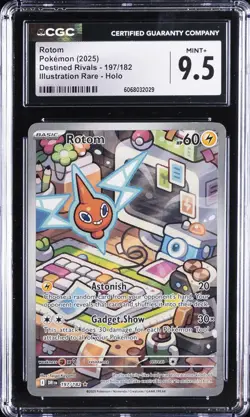 2025 POKEMON DESTINED RIVALS - ILLUSTRATION RARE - HOLO #197/182 ROTOM CGC 9.5 - Image 1