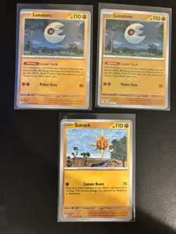 Lunatone 074/132 x2 & x1 Solrock 075/132 - Mega Evolution - Pokemon - Image 1