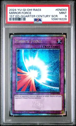 2024 YU-GI-OH! RA03-QUARTER CENTURY BONANZA #EN093 MIRROR FORCE PSA 9 - Image 1