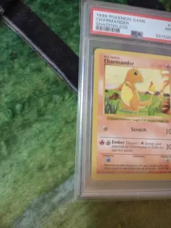 1999 Pokemon Card Charmander #46 Shadowless Base Set PSA 9 MINT - Image 2