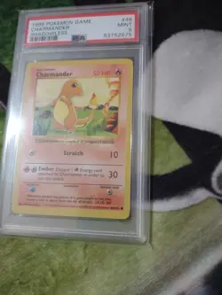 1999 Pokemon Card Charmander #46 Shadowless Base Set PSA 9 MINT - Image 3