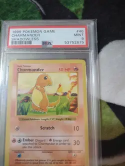 1999 Pokemon Card Charmander #46 Shadowless Base Set PSA 9 MINT - Image 5