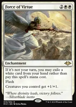 mtg magic Force of Virtue FRENCH VF FR Force de vertu modern horizons - Image 1