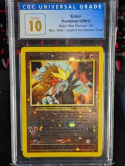 Pokemon Entei Movie 3 Reverse Holo Black Star Promo #34 CGC Pristine 10 - Image 1