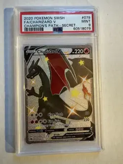 Pokemon Charizard V Full Art 2020 Champion's Path #079 PSA 9 Mint - Image 1