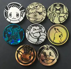 8 X Pokemon Large Coins Coin Tokens Shiny Blastoise Pikachu Eevee Venusaur - Image 1