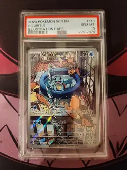 Squirtle 148/142 Pokemon TCG Stellar Crown Illustration Rare PSA Gem 10 - Image 3
