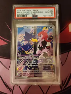 Team Rocket's Murkrow 200/182 Pokemon TCG Destined Rivals IR PSA Gem 10 - Image 3