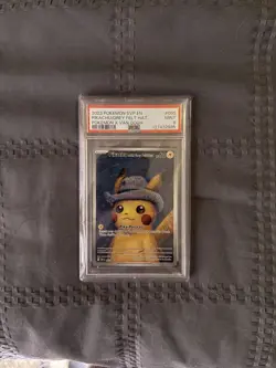 Pokemon Pikachu Van Gogh Grey Felt Hat Scarlet & Violet Promo 2023 Psa9 - Image 1
