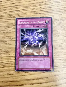 Yu-Gi-Oh! Judgement Of The Desert 1st Edition Common Trap Card AST-103 HP - Image 1