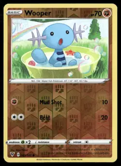 2020 Vivid Voltage Set Pokemon Card 083 Wooper Reverse Foil NM - Image 1