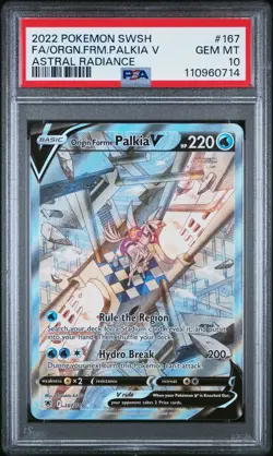 2022 POKEMON SWSH ASTRAL RADIANCE #167 ORIGIN FORME PALKIA V PSA 10 - Image 1