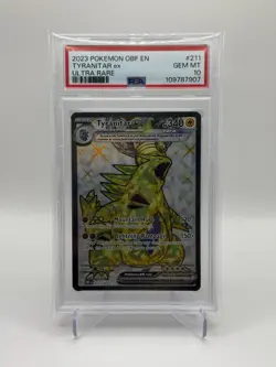 PSA 10 GEM MINT Tyranitar Ex Obsidian Flames Full Art Holo Pokemon 211/197 - Image 1