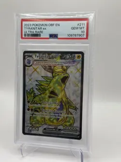 PSA 10 GEM MINT Tyranitar Ex Obsidian Flames Full Art Holo Pokemon 211/197 - Image 3