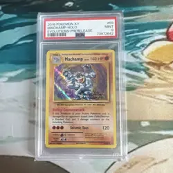 Pokemon Machamp 59/108 XY Evolutions Prerelease Stamp Stamped PSA 9 Reverse - Image 1