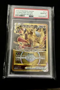 🔥Pokemon Sword Shield Lost Origin Giratina #212 VSTAR Secret Gold PSA 10🔥ENG - Image 1