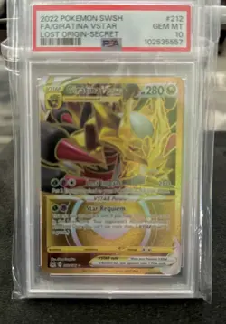 🔥Pokemon Sword Shield Lost Origin Giratina #212 VSTAR Secret Gold PSA 10🔥ENG - Image 3