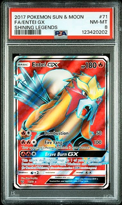 PSA 8 NM - Pokemon Shining Legends Entei GX 71/73 - Image 1