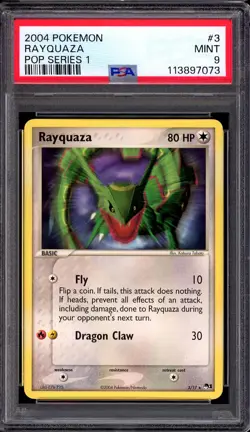 2004 Pokemon Pop Series 1 Rayquaza #3 PSA 9 MINT - Image 1