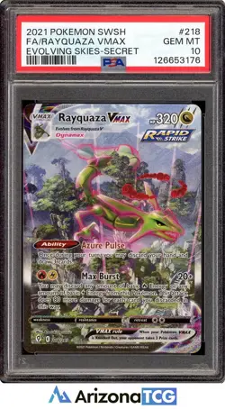 Pokemon 2021 Rayquaza VMAX 218/203 Alt Art Evolving Skies GEM MINT PSA 10 - Image 1