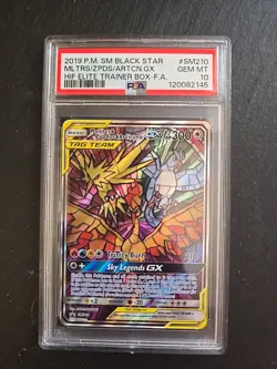 Pokemon Card PSA 10 Moltres Zapdos Articuno GX SM210 Alt Art ETB Promo - Image 1