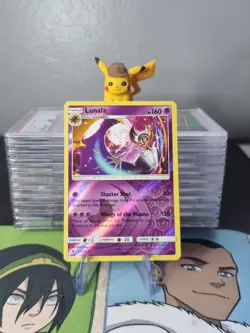 Pokemon TCG Lunala 61/145 Guardians Rising Reverse Holo Rare Card - Image 1