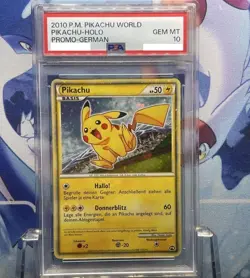 PSA 10 Pikachu World Promo Holo German Edition 2010 Pokemon Card - Image 1