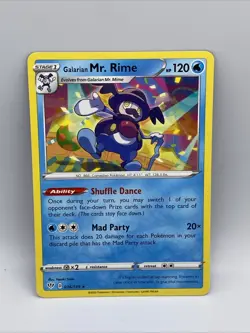 Pokemon card DARKNESS ABLAZE Rare GALARIAN MR. RIME (036/189) Regular - Image 1