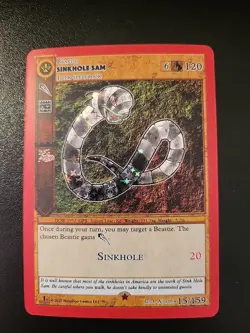 MetaZoo 1st Edition Cryptid Nation Sinkhole Sam Reverse Holo Card 15/159 - Image 1