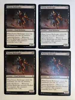 4x Baldur's Gate Vicious Battlerager NM/M Magic The Gathering Mtg - Image 1