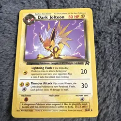 Pokemon Cards: Team Rocket 1st Edition Uncommon: Dark Jolteon 38/82 - Image 1