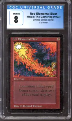 Magic MTG Beta Red Elemental Blast CGC 8 NEAR MINT NM - Image 1