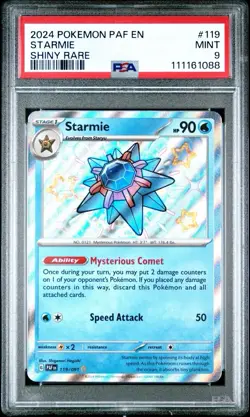 2024 POKEMON PAF EN-PALDEAN FATES SHINY RARE #119 STARMIE PSA 9 - Image 1
