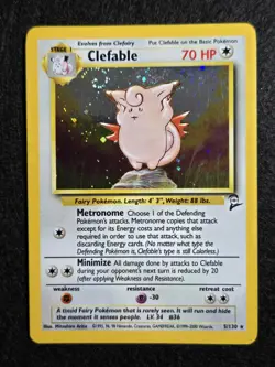 Clefable 5/130 Base Set 2 - Holo Rare Pokemon - LP Swirl - Image 1