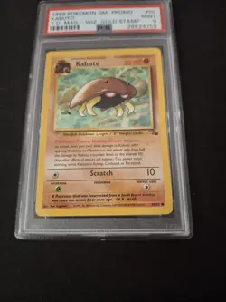 1999 Pokemon Kabuto Fossil "W" Gold Stamp PSA 9 - Top Deck Magazine Promo - Image 3