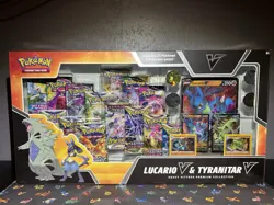 Pokemon TCG Lucario V & Tyranitar V Heavy Hitters Premium Collection NEW - Image 1